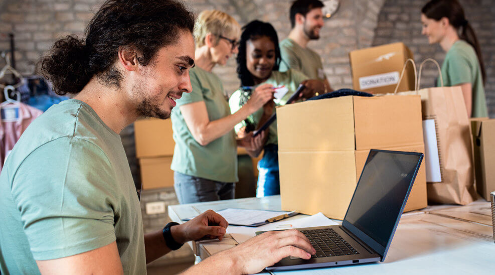 Man with a Nonprofit Organization using Low-Cost Internet